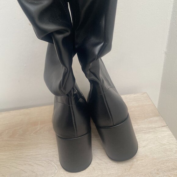 Torrid Plus Size Extra Wide Calf Slouchy Mid Calf Boot - Picture 4 of 5